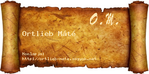 Ortlieb Máté névjegykártya